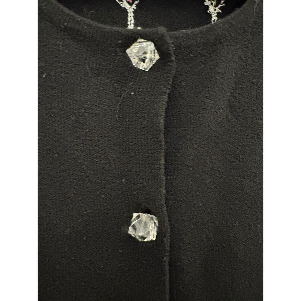 Susan Bristol Martini Glass Cardigan Sweater NEW Beaded Black Ice Cube Buttons - Picture 4 of 12